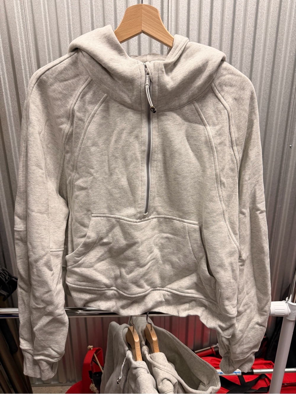 Lululemon Scuba Oversized 1/2 Zip Hoodie - XL/XXL - Heathered Ultra Light Grey